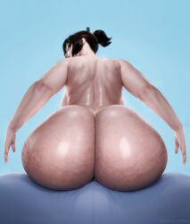 1girls 3d ass ass_bigger_than_head ass_focus back_muscles back_view background big_ass big_breasts big_butt big_muscles black_glasses blue_background brown_eyes brown_hair cellulite edit edited fat_ass fat_butt fat_female female female_only glasses grinding hair_ornament huge_ass huge_breasts huge_butt light-skinned_female light_skin looking_at_viewer mei_(overwatch) no_bra no_panties nude nude_female only_female open_arms overwatch perspective photoshop shiny_skin short_hair sitting solo solo_female sweat sweating sweaty_body sweaty_butt third-party_edit turning_head wrinkles zzzxxxccc