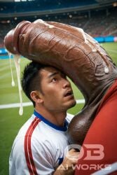 2024 2boys ai_art ai_assisted ai_generated asian asian_male balls bara big_penis cock cum cum_drip cum_on_penis dark-skinned_male dark-skinned_penis dark_skin dripping_cum facial_hair gay gay_male gay_sex gigantic_penis huge_cock hung hyper_penis imminent_death imminent_sex impossible_fit interracial long_penis male male/male male_only massive_cock massive_penis ob_aiworks penis precum precum_drip public public_nudity public_sex raceplay realistic shocked shocked_expression short_hair soccer soccer_field soccer_uniform stadium stadium_background testicles uncensored veins veiny veiny_penis watermark yaoi