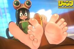 3d ashikoki boku_no_hero_academia feet female foot_fetish foot_focus footjob froppy full_color my_hero_academia soles switchlaid toes tongue tsuyu_asui