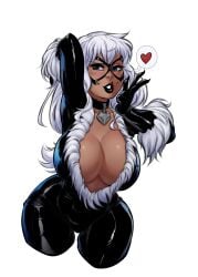 1girls alluring big_breasts black_cat_(marvel) blue_eyes blush bodysuit breasts bursting_breasts choker curvy curvy_female curvy_figure digital_media_(artwork) enticing felicia_hardy female gloves hips hourglass_figure huge_breasts large_breasts light-skinned_female light_skin llamaboy looking_at_viewer marvel marvel_comics mask masked masked_female nails no_bra open_bodysuit seducing seductive seductive_look skin_tight smile smiling smiling_at_viewer solo spider-man_(series) superheroine teasing teasing_viewer temptation tempting tempting_viewer thick thick_thighs tight_clothes tight_clothing tracyscops tracyverse voluptuous voluptuous_female white_background white_fur white_hair wide_hips