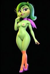 3d 3d_(artwork) ai ai_art ai_generated disgust_(inside_out) inside_out inside_out_2 novelai