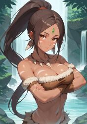 1girls abs ai_generated big_breasts black_hair black_hair_female breast_focus bust_focus chest_focus dark_skin dark_skinned_female ear_piercing ear_piercings ear_ring ear_rings earring earrings female female_abs female_focus forehead_gem forehead_jewel forest forest_background gem_on_forehead hi_res high_res high_resolution highres jewel_on_forehead jungle jungle_background large_breasts league_of_legends long_hair long_hair_female looking_at_viewer more_at_source nidalee orange_eyes orange_eyes_female ponytail ponytail_female price_last(artist) riot_games shiny_arms shiny_breasts shiny_elbows shiny_skin skimpy skimpy_clothes skimpy_costume skimpy_outfit solo solo_female solo_focus sweat sweatdrop tooth_necklace tribal_markings tribal_tattoo tribal_tattoos waterfall