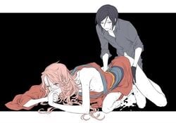 2boys cum gay pink_hair sex souza_samonji touken_ranbu yagen_toushirou yaoi