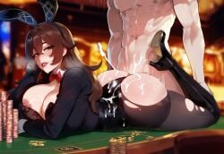 1boy 1boy1girl 1girls 
 after_fellatio after_oral ai_generated amber_(genshin_impact) big_breasts big_penis black_pantyhose boots breasts brown_hair bunny_ears bunny_girl bunnysuit casino casino_card_table cum cum_everywhere cum_in_ass cum_in_mouth cum_in_pussy cum_inside cum_on_clothes cum_on_face cum_on_hair cumshot facial female genshin_impact huge_breasts large_breasts legs_up male medium_breasts orange_hair pantyhose penis playboy_bunny plump plump_ass plump_butt plump_lips poker poker_chip poker_table public public_sex public_use sex thiccwithaq_(ai_style) thick thick_ass thick_female thick_hips thick_thighs torn_bodysuit torn_clothes torn_clothing torn_legwear torn_pantyhose wide_hips