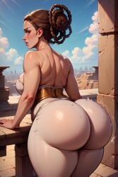 ai_generated ai_hands ass ass_bigger_than_head ass_bigger_than_torso big_ass big_breasts bottom_heavy breasts brown_eyes brown_hair brunette fat_ass huge_ass large_ass massive_ass nude nude_female padme_amidala scarebroart star_wars sweaty_butt thick_thighs tight_pants wide_hips