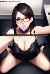 1girls ai_generated alternate_hair_length anime anime_style big_breasts black_eyeliner black_hair black_lingerie boruto:_naruto_next_generations chain_collar collar condom condom_in_mouth female glasses high_heels huge_breasts large_boobs large_breasts large_tits lingerie long_hair matalica naruto naruto_(series) novelai office red_eyes roleplay sarada_uchiha self_upload selfie snapchat snapchat_sexting uchiha_sarada