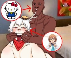 age_difference bald bedroom black_guy brat bratty chubby consensual cute_male deer femboy horn meme mind_control red_eyes tongue touching_face twink twitter_username white_hair