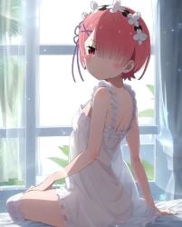 lingerie pink_eyes pink_hair ram_(re:zero) re:zero_kara_hajimeru_isekai_seikatsu white_lingerie