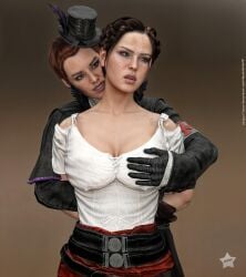 2girls 3d ass assassin's_creed_(series) assassin's_creed_syndicate big_ass big_breasts breasts bust busty curvaceous curvy curvy_figure deviantstar12 evie_frye female female_focus hips hourglass_figure huge_ass huge_breasts large_ass large_breasts legs light-skinned_female light_skin lucy_thorne mature mature_female slim_waist thick thick_hips thick_legs thick_thighs thighs top_heavy voluptuous waist wide_hips