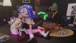 1futa 2girls 3d bouncing_breasts breasts futa_on_female futanari gynomorph gynomorph/female hipminky marina_(splatoon) pearl_(splatoon) pussy sex shiver_(splatoon) small_breasts splatoon splatoon_2 splatoon_3 tagme torn_clothes vaginal video