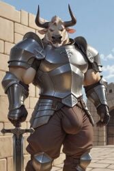 ai_generated big_ass big_balls big_penis bovine bovine_penis furry gay horsecock muscle yaoi