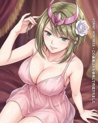 babydoll babydoll_lingerie big_boobs big_breasts big_tits brown_hair busty busty_female busty_girl curvy curvy_body curvy_female curvy_figure green_eyes pink_babydoll saint_mariya saint_seiya sheer sheer_clothing thick thick_thighs thong