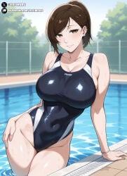 1girls 2026 ai_generated areolae blue blue_lock breasts curvaceous curvy curvy_body curvy_female curvy_figure detailed female female_focus female_only hi_res illumaru large_breasts mature milf one-piece_swimsuit painting patreon_username pool solo stable_diffusion swimming_pool swimsuit thick_thighs voluptuous voluptuous_female wide_hips yu_bachira