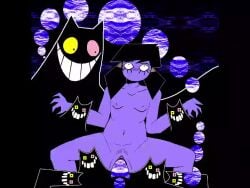 animated being_held blush deltarune friend_(deltarune) fully_naked mesmalie mesmer_(mesmalie) no_mouth restrained sex sound tagme vaginal_insertion video yumefreaky