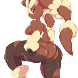 1:1 1girls animal_ears ass back black_sclera breasts cloudz female fur furry high_resolution huge_ass large_breasts lopunny mega_lopunny mega_pokemon nintendo no_humans pokemon pokemon_(species) rabbit red_eyes sideboob solo thick_thighs thighhighs thighs torn_thighhighs