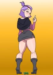 1girls amity_blight big_ass female female_only inkrait purple_hair solo the_owl_house tynova yellow_eyes
