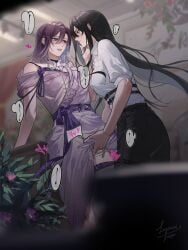 blush blushing clothed clothed_sex clothes clothing dominant_female dress dress_lift female female_in_suit female_only fingering larger_female lezissmit long_hair older_female path_to_nowhere public public_sex rahu_(path_to_nowhere) scar scar_on_face shalom_(path_to_nowhere) shorter_female smaller_female submissive_female suit taller_female vaginal vaginal_fingering vaginal_penetration vaginal_sex younger_female yuri