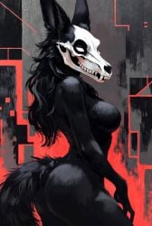 ai_generated anthro anthro_female artistic_nude canine mal0 malo naked_anthro scp-1471 scp-1471-a skull_head