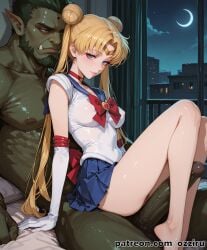 absurd_res ai_generated alternate_version_at_source alternate_version_available anime anime_girl anime_screencap anime_style bed bedroom bedroom_eyes bedroom_sex big_penis bigger_male blonde blonde-haired_female blonde_female blonde_hair blonde_hair_female cute cute_face feet female female_focus full_body girl_on_top hair_buns hi_res highres imminent_penetration imminent_sex indoor indoors indoors_sex interracial intersex interspecies larger_male legs_together long_twintails looking_at_viewer looking_pleasured night on_top orc orc_male ozziru patreon petite petite_body petite_female sailor_collar sailor_moon sailor_uniform self_upload sitting sitting_on_person size_difference smaller_female submissive submissive_female twintails uncensored usagi_tsukino very_long_hair