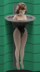 1girls ai_assisted ai_generated blue_eyes bob_cut breasts_visible_through_clothing brown_hair crying elfinmask encasement female female_only femsub latex latex_straitjacket machine machine_bondage primrose&demon restrained sex_slave slave straitjacket tears