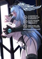 1girls alternate_version_available breasts closed_eyes colored dubious_consent exposed_breasts exposed_nipples gloves groping groping_breasts groping_from_behind hands_on_mouth imminent_sex large_breasts lingerie long_hair melia_antiqua melia_antiqua_(xenoblade_3) mercury_xeno monolith_soft navel nintendo silver_hair squeezing_nipple tagme underwear wings wings_on_head xenoblade_(series) xenoblade_chronicles_3