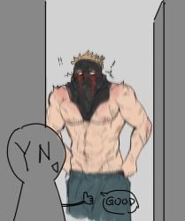 activision bara big_muscles blush blushing blushing_profusely call_of_duty cod embarrassed embarrassed_male embarrassment exposed_hips gay hair_tuft infinity_ward konig male_nipple male_nipples male_only muscular muscular_male nipples nipples_exposed nipples_out nipples_visible pants_only shirtless shirtless_male sniper_veil surprise surprised surprised_expression surprised_face surprised_look thumbs_up tuft y/n y/n_(your_name) yaoi yn
