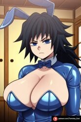 1female 1girl 1girls ai_generated beautiful beautiful_girl big_breasts breasts breasts_bigger_than_head bunny_ears bunnysuit demon_slayer female giyu_tomioka kimetsu_no_yaiba patreon patreon_link patreon_logo patreon_username rule_63 sexy sexy_body sexy_female sexy_pose tomioka_giyuu