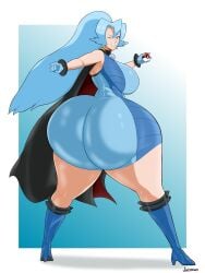 1girls ass ass_bigger_than_head ass_focus big_ass big_butt blue_eyes blue_hair bottom_heavy bottom_heavy_female bubble_ass bubble_butt butt clair_(pokemon) curvy curvy_female dat_ass dat_butt fat_ass fat_butt female female_focus female_only huge_ass huge_butt jarsman_(artist) large_ass large_butt looking_at_viewer looking_pleasured nintendo plump plump_ass plump_butt pokemon pony_tail ponytail_female smile smiling smiling_at_viewer thick_ass thick_butt voluptuous voluptuous_ass voluptuous_body voluptuous_breasts voluptuous_female white_skin white_skinned_female wink winking_at_viewer