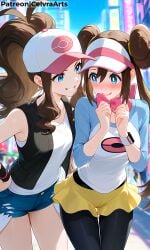 ai_generated flirting hilda_(pokemon) pokemon pokemon_bw rosa_(pokemon)