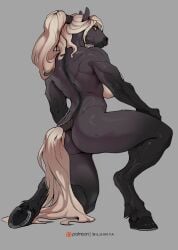 2026 alternate_body_type anthro ass biped breasts digital_drawing_(artwork) digital_media_(artwork) equid equine female female_edit female_only genderswap_(itf) genitals hair hi_res horse looking_at_viewer mammal nude nude_anthro nude_female poney rear_view silgiriya_mantsugosi solo tail third-party_edit valyrieth