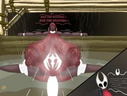 brainwashing branding_mark breast_growth clothes_lift corruption dialogue hollow_knight hollow_knight:_silksong hornet_(hollow_knight) karmelita lewdaether mindbreak musk musk_clouds pregnant raceplay sweat sweaty_ass sweaty_breasts tied_up