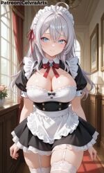 ai_generated alisa_mikhailovna_kujou maid maid_outfit maid_uniform roshidere