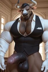 ai_generated big_ass big_balls big_penis bovine bovine_penis furry gay horsecock muscle yaoi