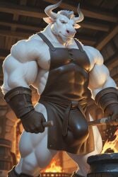 ai_generated big_ass big_balls big_penis bovine bovine_penis furry gay horsecock muscle yaoi