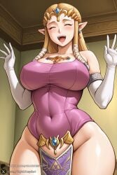 1female 1girl 1girls 2026 ai_generated artist_name bare_shoulders big_ass big_breasts blonde_hair blush breasts closed_eyes covered_navel curvy earrings elbow_gloves gloves hi_res high_quality high_resolution highres huge_ass huge_breasts indoors jewelry large_breasts long_hair looking_at_viewer open_mouth patreon patreon_username pelvic_curtain pointy_ears princess_zelda smile solo the_legend_of_zelda thick_thighs thighs tiara triforce twilight_princess unjobdespiert watermark white_gloves zelda_(twilight_princess)