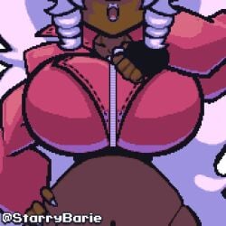 1girls animated boobs breast_jiggle breasts breasts_bigger_than_head dark-skinned_female dark_skin gif jiggling_breasts lavender_hair lavender_lipstick purple_hair solo solo_female solo_focus starrybarie tagme tagme_(artist) zipper zipper_pull_tab