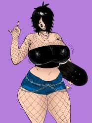 1girls asolhoe big_breasts black_hair black_hair_female blue_pants breasts color colored colored_sketch colorization colorized colorshun female female_focus female_only original original_character sexy sexy_body sexy_female sexy_pose teeth