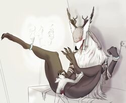 1boy 1girls 3_toes 4_fingers anthro antlers beast_(bloodborne) black_fur black_nose blood bloodborne blushing canine claws covered_eyes dangpa duo female fromsoftware giantess hand_on_head handcuffs hetero horn interspecies larger_female looking_at_partner macro_female male male/female mammal mask micro_male micro_on_macro micro_on_vagina micro_penetrating_macro monster mostly_nude nude penetration pussy questionable_consent restrained sex size_difference smaller_male sony_corporation sony_interactive_entertainment straight tongue tongue_out transparent_male vagina vaginal_penetration vicar_amelia werewolf werewolf_girl white_fur white_hair