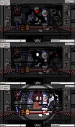 breasts completely_nude covering embarrassed enfalt five_nights_at_freddy's five_nights_at_frickbears nude vannabelle_(frickbears_3) vanny_(fnaf)