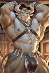 ai_generated big_ass big_balls big_penis bovine bovine_penis furry gay horsecock muscle yaoi