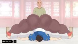 animated bent_over big_ass capcom chun-li fat_ass female huge_ass male pantyhose restrained slepy_34 spanking street_fighter submissive_female tagme thick_thighs thousand_years_of_death video