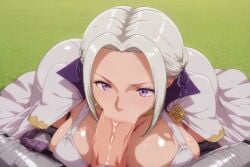 ai_assisted ai_generated animated blowjob blush breasts breasts_bigger_than_head edelgard_von_hresvelg erection fellatio female fire_emblem large_cock large_penis lips oral penis pov saliva solo solo_focus sound straight sucking tagme uncensored video worship