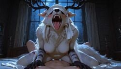 1girls ai_generated anthro anthro_female anthroguy anthropomorphic antlers beast_(bloodborne) beautiful big_breasts blindfold bloodborne breasts canid canine canis cowgirl_position curvy curvy_female curvy_figure dominant_female drooling female female_anthro female_focus female_on_top fluffy_tail fromsoftware fucked_senseless fucked_silly fucking fucking_good_and_hard fur furry furry_female gaping_mouth high_quality high_resolution highres horny horny_female in_heat large_breasts looking_at_viewer monster monster_girl naked naked_female nipples nude nude_female pov_male riding riding_cock riding_dick riding_penis seductive seductive_look seductive_pose sex sexy sexy_body sexy_female sexy_pose tits tits_out tounge_out vicar_amelia voluptuous voluptuous_body voluptuous_female were werecanid werecanine werecreature werewolf werewolf_girl white_body white_fur white_hair wide_hips wolf wolf_girl
