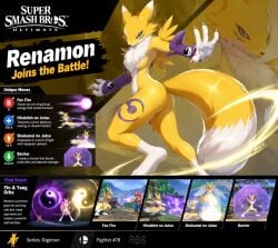 ai_generated ai_slop anthro digimon feral renamon smash_bros_ultimate