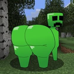 2d 2d_(artwork) 2d_artwork ass ass_focus big_ass big_butt big_buttocks butt butt_focus buttocks creeper_(minecraft) ferman green_body green_skin looking_at_viewer looking_back minecraft minecraft_background mojang shiny shiny_ass shiny_butt shiny_skin tagme thick thick_ass thick_butt thick_hips thick_legs thick_thighs voluptuous