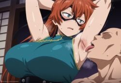1girl absurd_res absurdres ai_generated armpit armpit_fetish armpits arms_up bare_shoulders before_sex big_breasts boku_no_hero_academia breasts breasts_bigger_than_head costume faceless_male female female_focus hentai hero hero_costume hero_outfit_(mha) heroine hetero heterosexual hi_res high_quality high_resolution highres horny itsuka_kendou kendo_itsuka kendou_itsuka licking licking_armpit long_hair looking_at_another looking_at_partner looking_pleasured my_hero_academia pervert sawahebi shoulders voluptuous voluptuous_female white_body