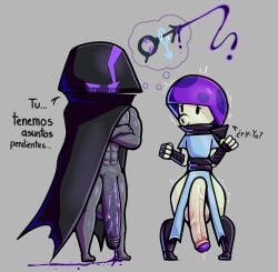 2boys anthro anthrofied ass ass_focus backsack doom-shroom_(pvz) doregami electronic_arts femboy flora_fauna gay hung hung_bottom hung_femboy male male_only plant plant_humanoid plantie plants_vs._zombies plants_vs_zombies popcap_games puff-shroom_(pvz) spanish_text text translation_request video_game_character video_games