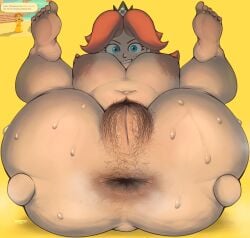 1girls 2d alternate_version_available anus ass blue_eyes breasts brown_hair female female_only female_pubic_hair looking_at_viewer mario_(series) mii nintendo princess_daisy pubes pubic_hair pussy solo solo_female spreading_ass sweat tagme tan-skinned_female tan_skin thighs tomodachi_life tomodachi_life:_living_the_dream vagina womunova