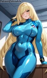 ai_generated flirting flirting_with_viewer latex_suit lusamine_(pokemon) mother pokemon pokemon_sm zero_suit