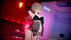 3d 3d_(artwork) blushing blushing_female blushing_profusely danganronpa danganronpa_(series) danganronpa_v3 enjoying_pregnancy female female_only kirumi_tojo lingerie lingerie_only pregnant pregnant_belly pregnant_female toujou_kirumi wanting_sex